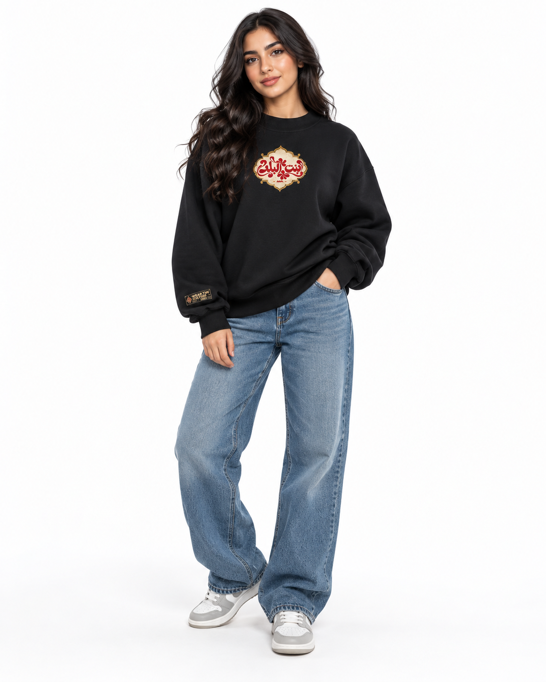 Bint El Balad Mock-Neck Crew Sweatshirt