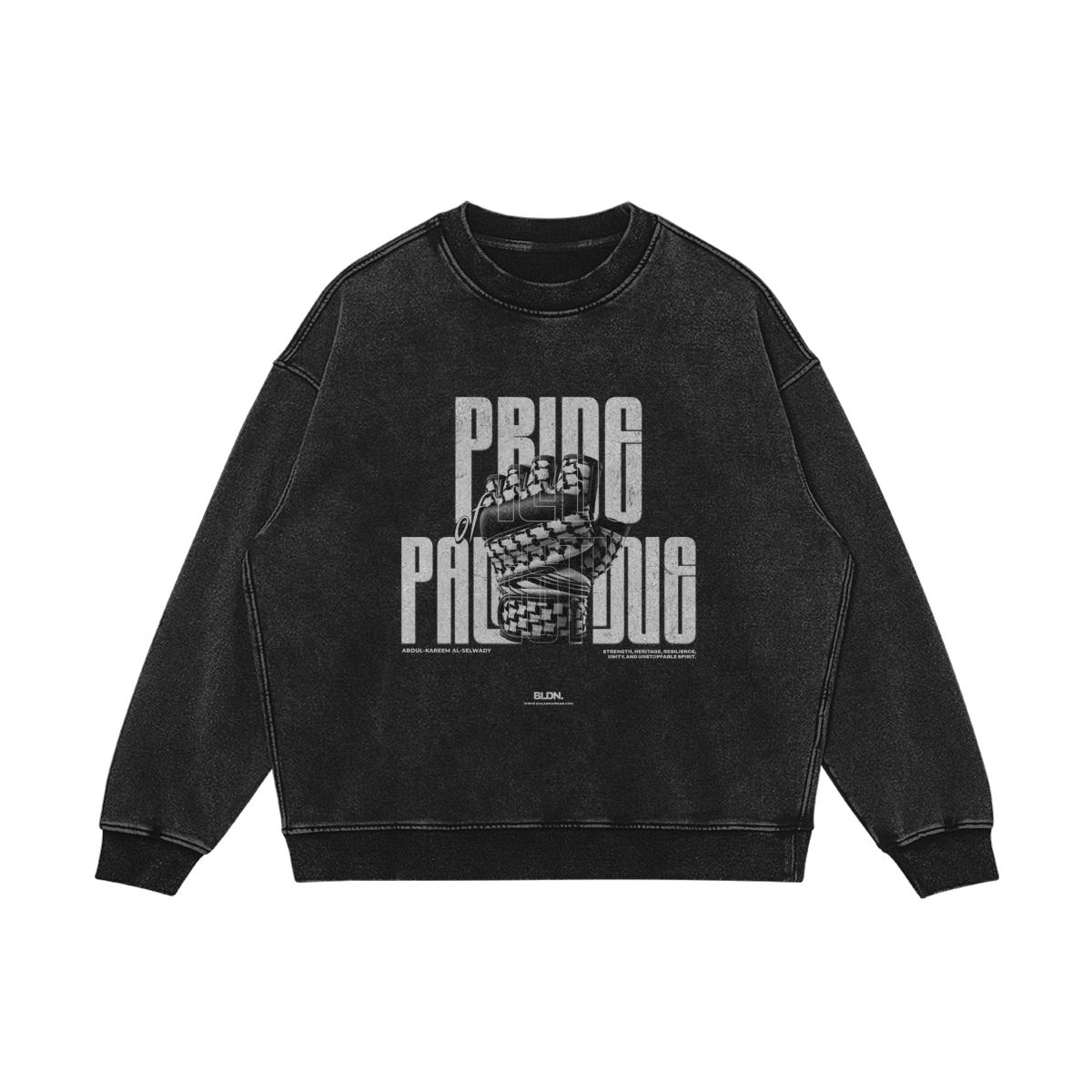 Pride of Palestine keffiyeh glove sweatshirt