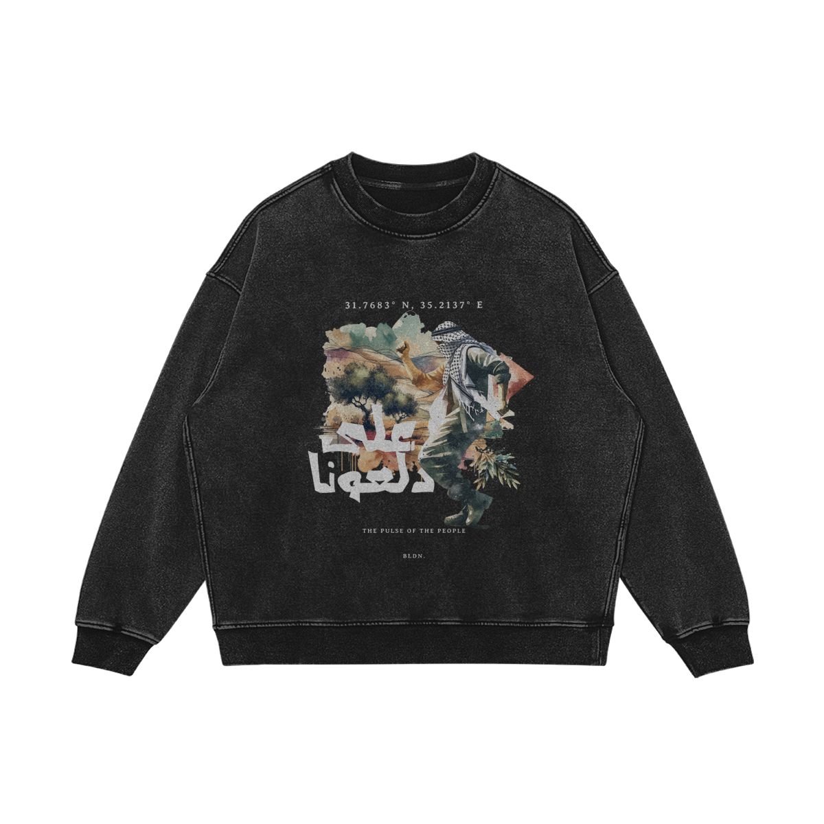 3ala Dal3ona (على دلعونا) acid washed sweatshirt