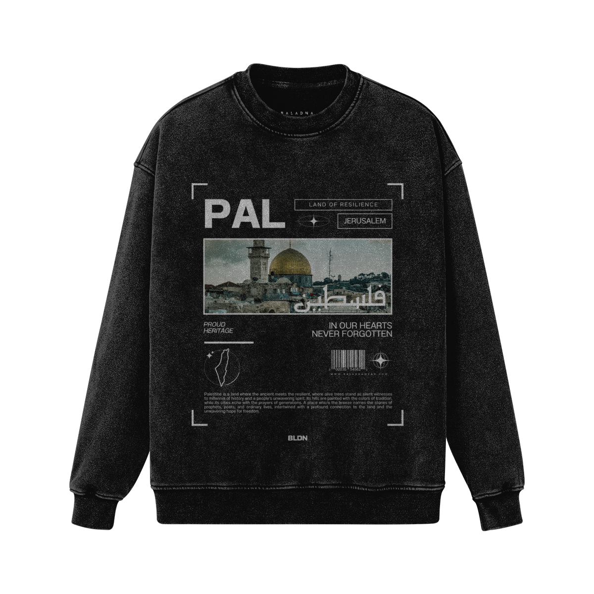 Dome of the Rock, Palestine drop-shoulder oversized sweatshirt