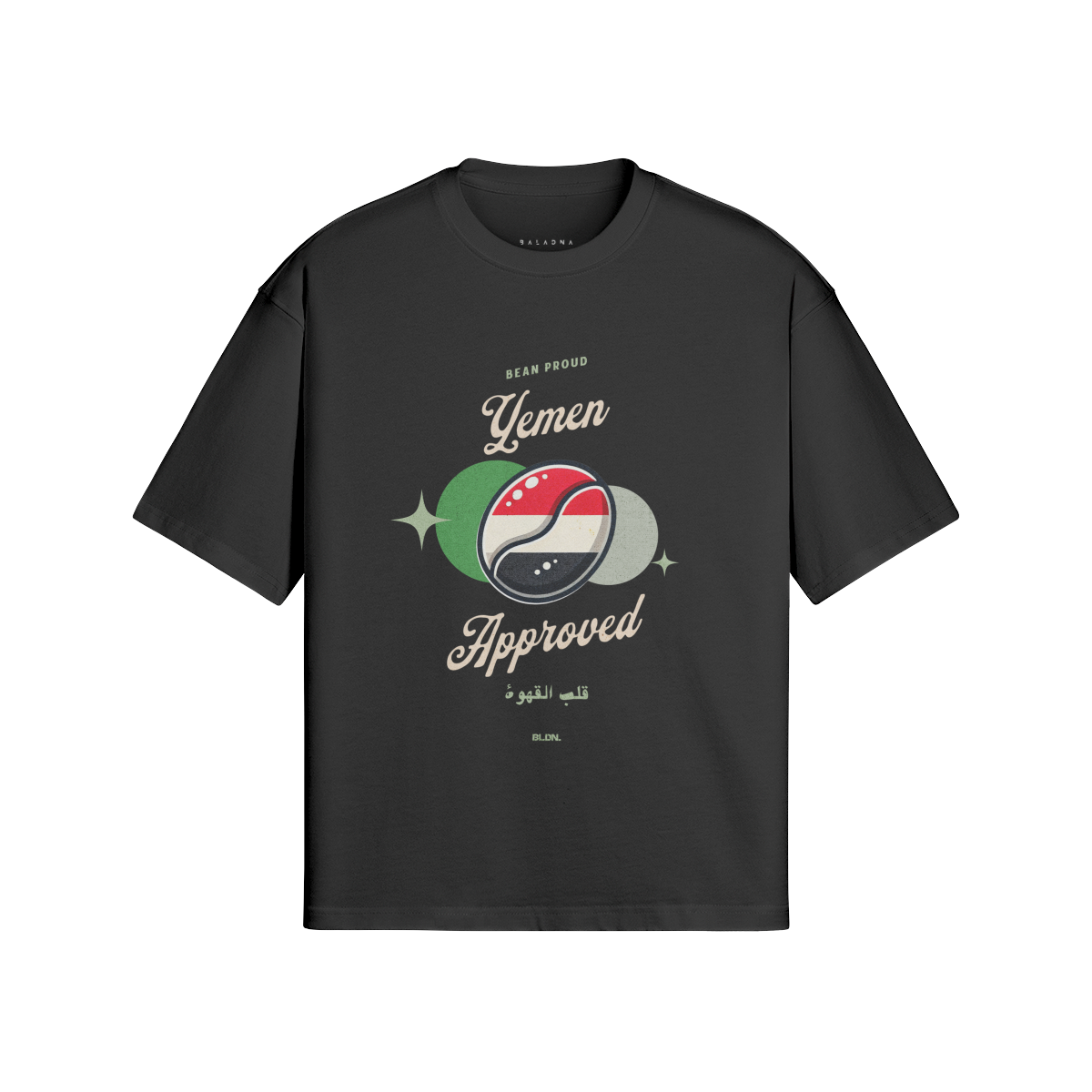 Yemen flag on bean retro drop shoulder t-shirt