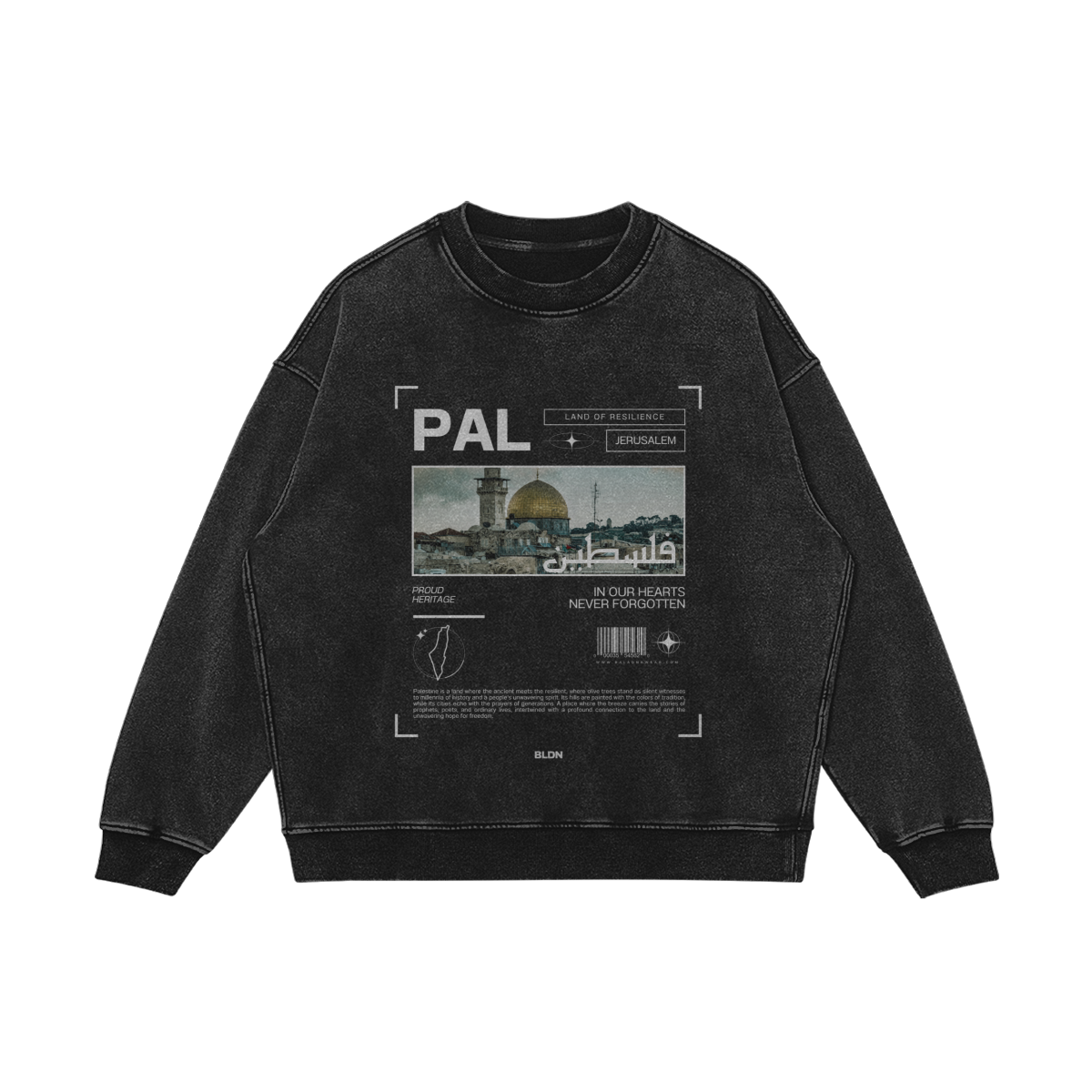 Dome of the Rock, Palestine drop-shoulder oversized sweatshirt