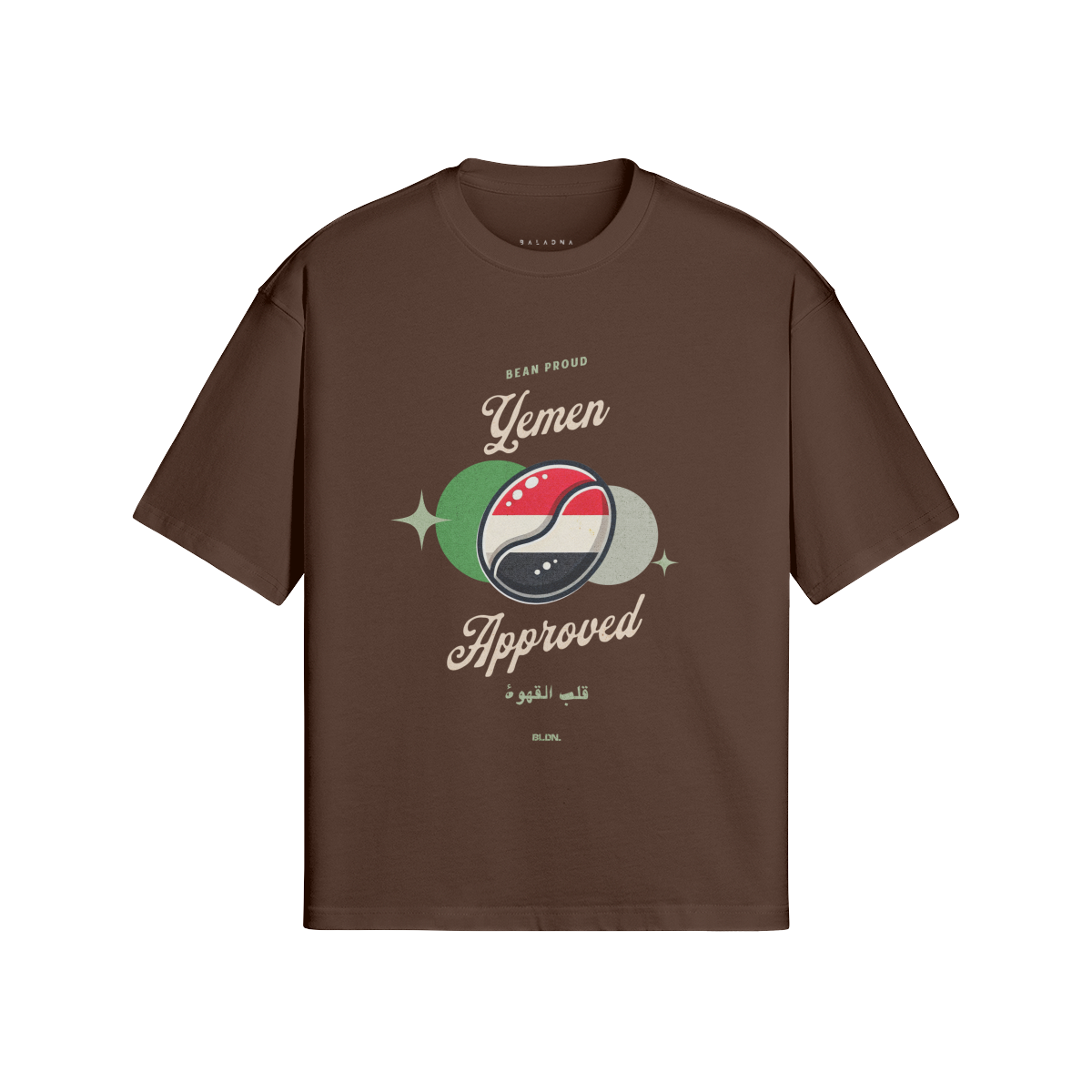 Yemen flag on bean retro drop shoulder t-shirt