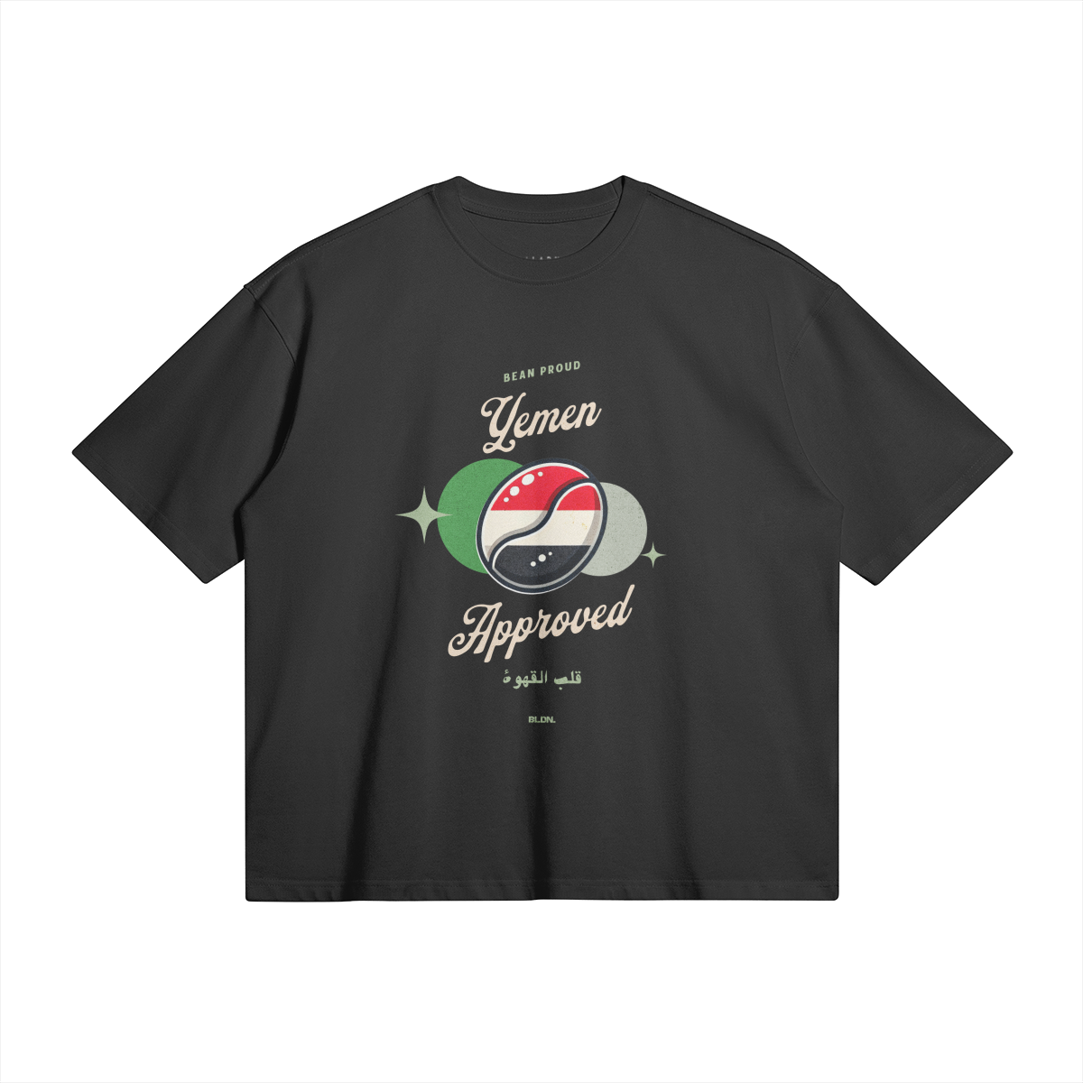 Yemen flag on bean retro drop shoulder t-shirt