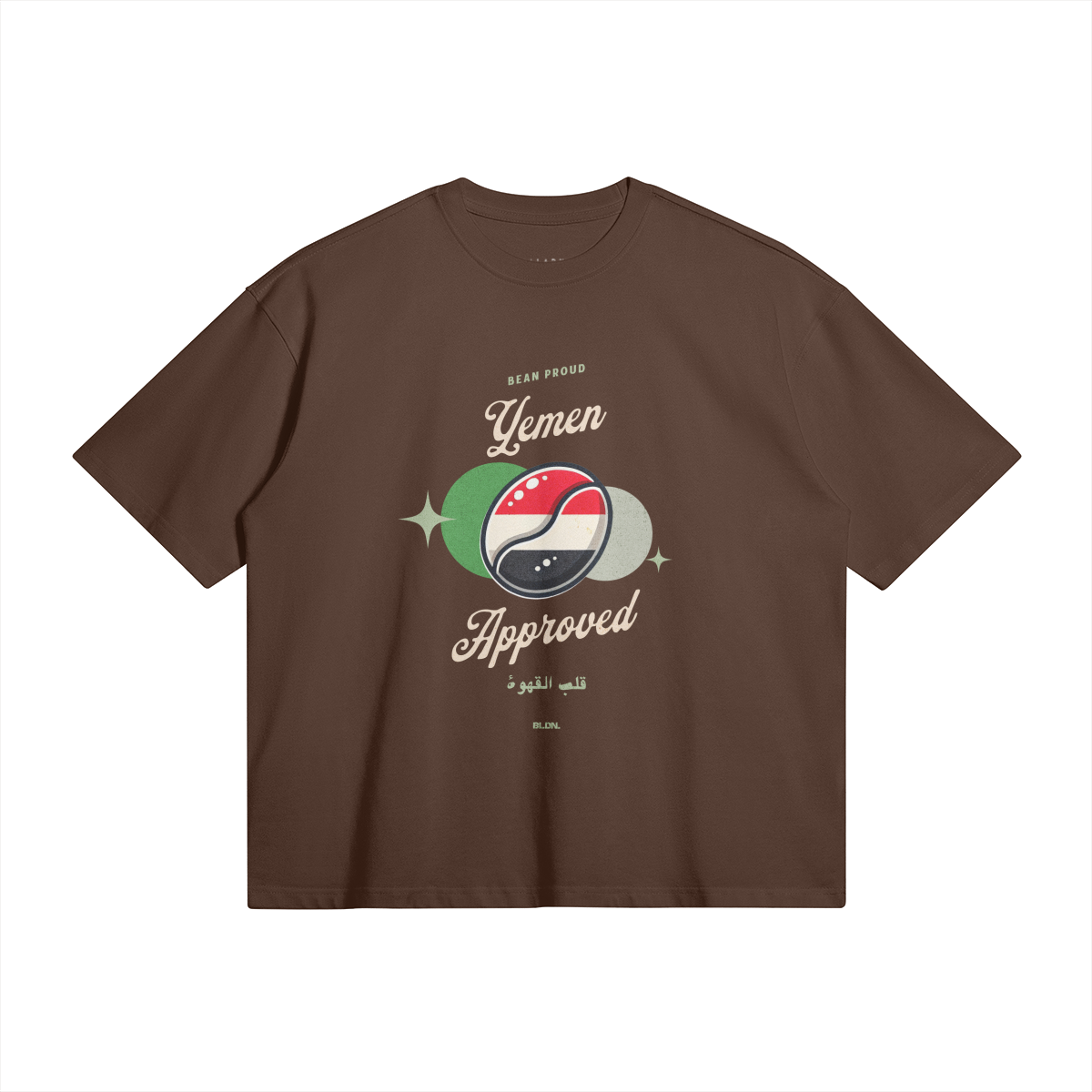 Yemen flag on bean retro drop shoulder t-shirt