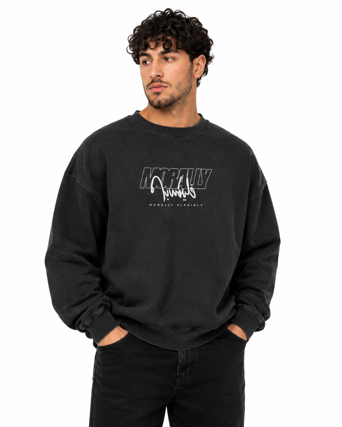 Morally فليكسبل Vintage Wash Crewneck