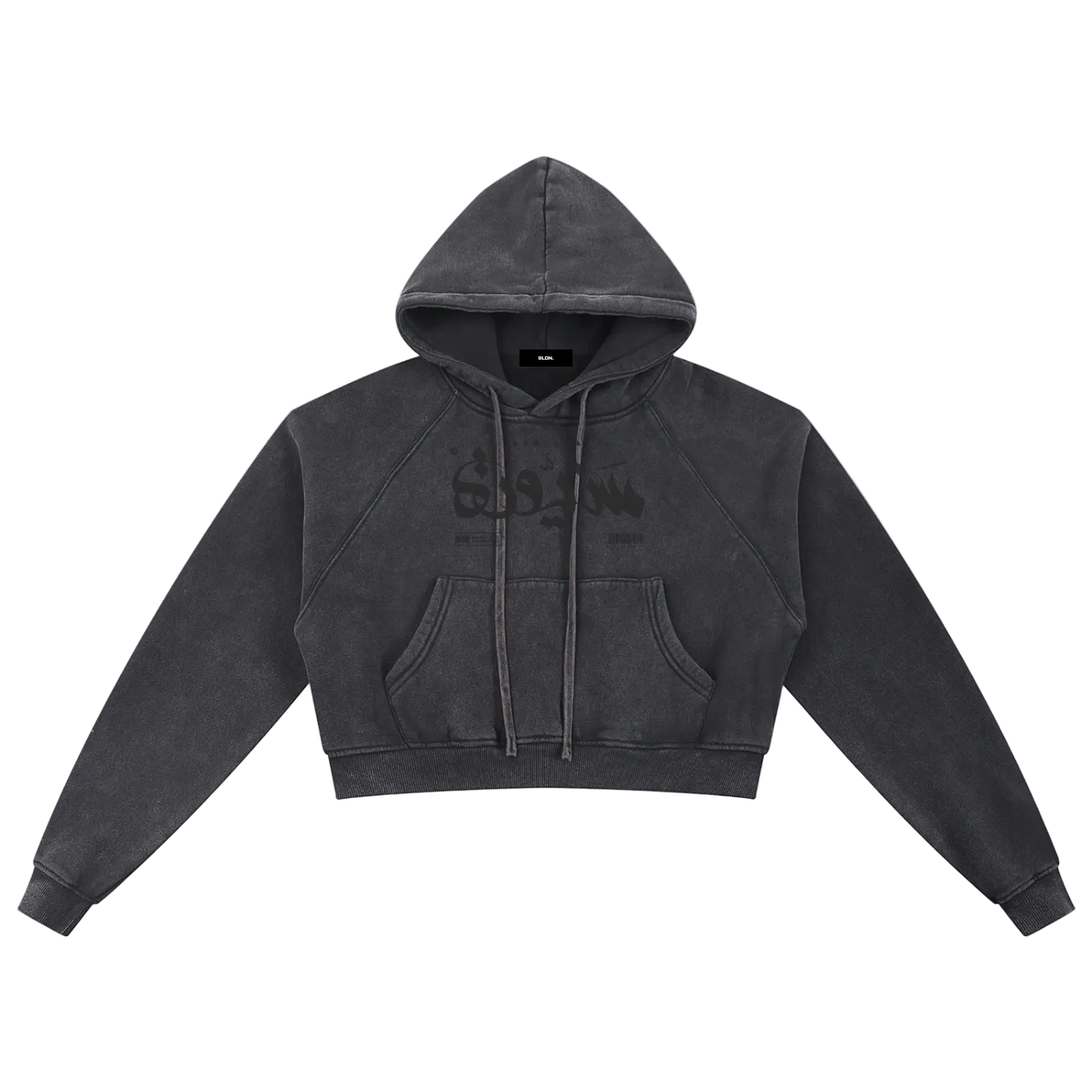 "Seniora” (سنيورة) snow washed cropped women's hoodie