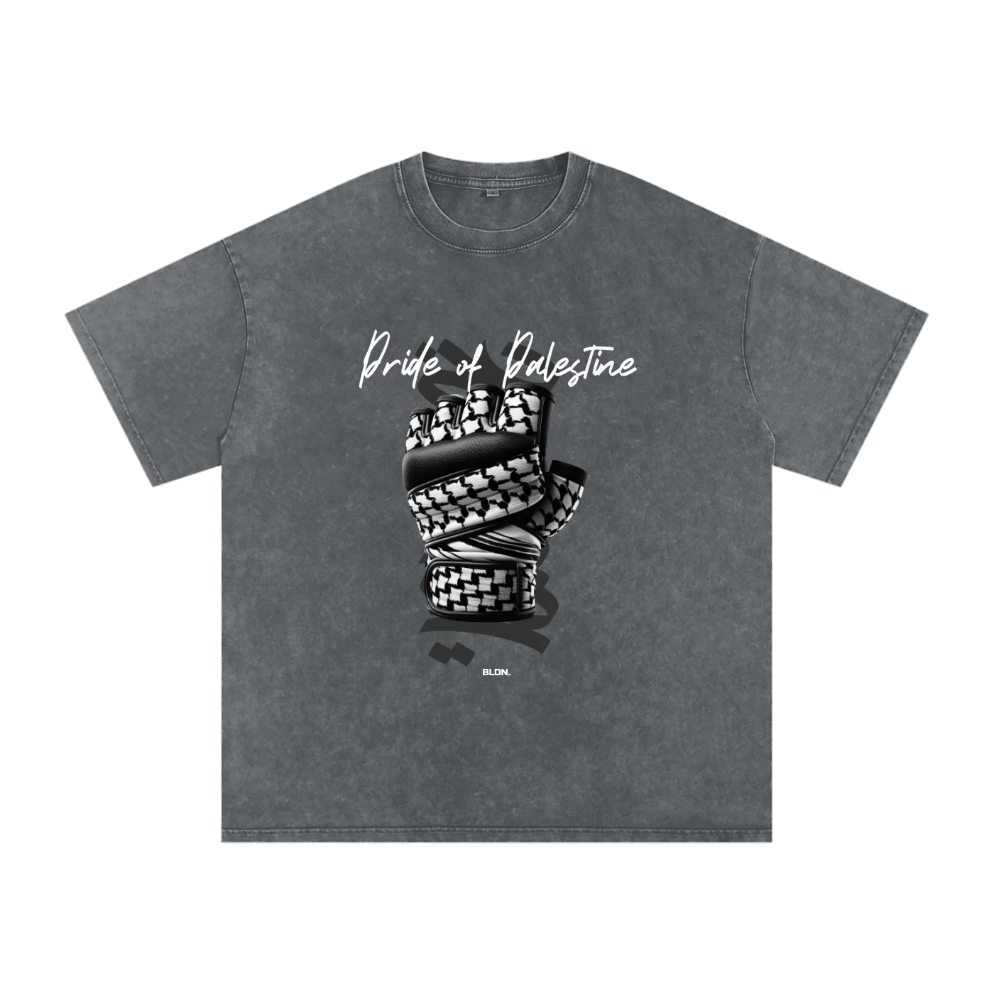 Pride of Palestine Front Keffiyeh Glove Tee - UFC 321 Edition