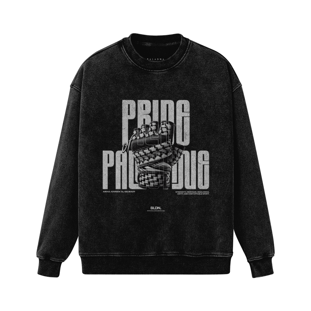 Pride of Palestine keffiyeh glove sweatshirt