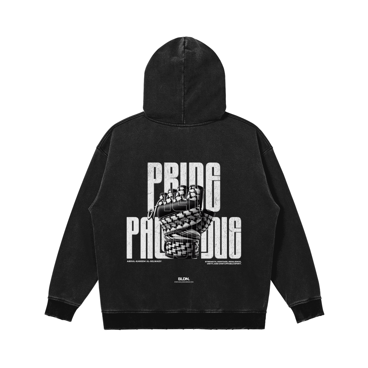 Special edition acid wash oversized hoodie - PoP Keffiyeh glove