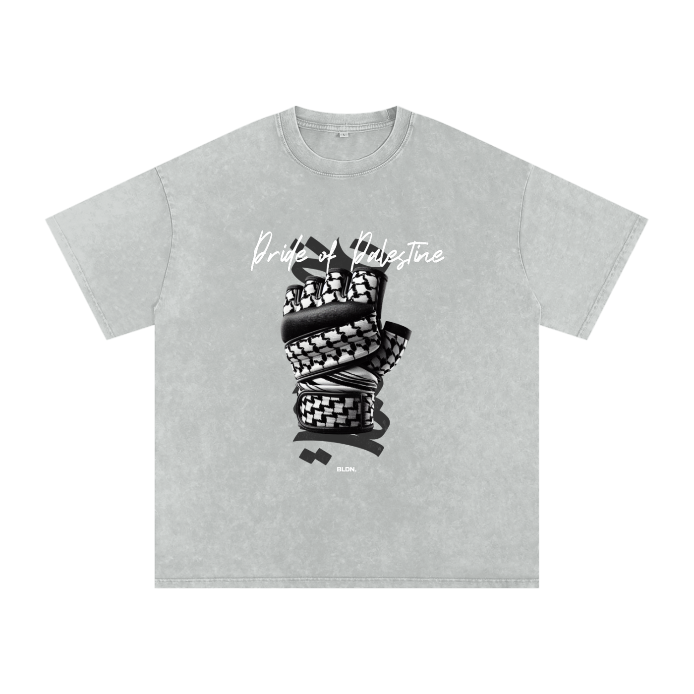 Pride of Palestine Front Keffiyeh Glove Tee  - UFC 321 Edition