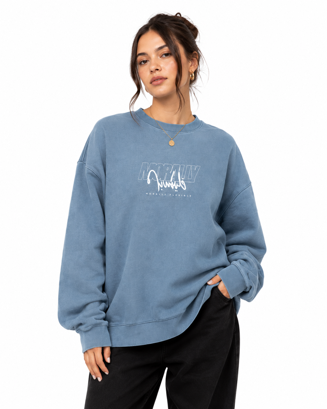 Morally فليكسبل Vintage Wash Crewneck