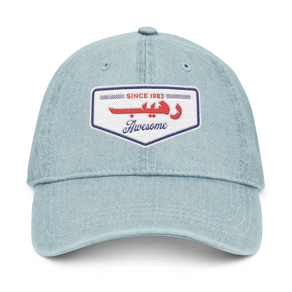 "رهيب" Unstructured Denim hat