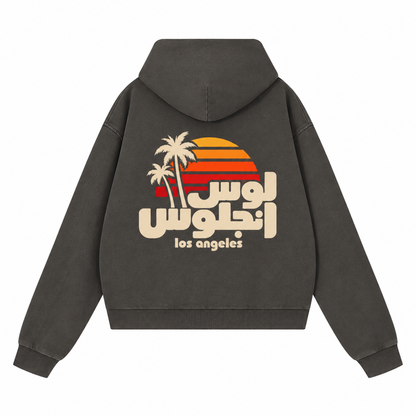 Los Angeles / لوس أنجلوس Boxy Full Zip Hoodie