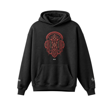 Cultural frequency tatreez stitching hoodie