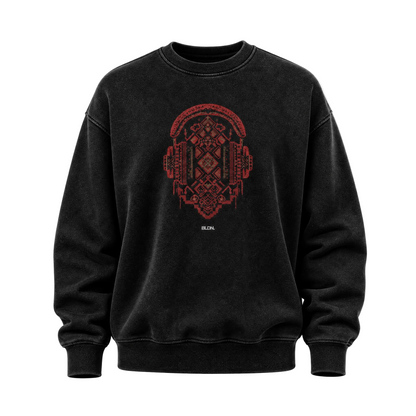 Cultural frequency tatreez stitching crewneck