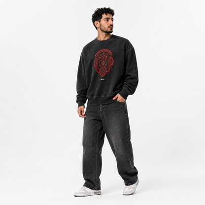 Cultural frequency tatreez stitching crewneck