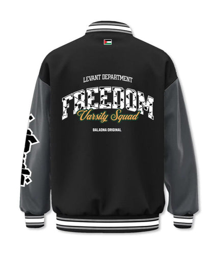 Pre-order: Freedom Varsity Squad Jacket – Contrast Grey Wool Sleeves Edition