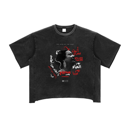 Umm Kulthum snow washed boxy tshirt