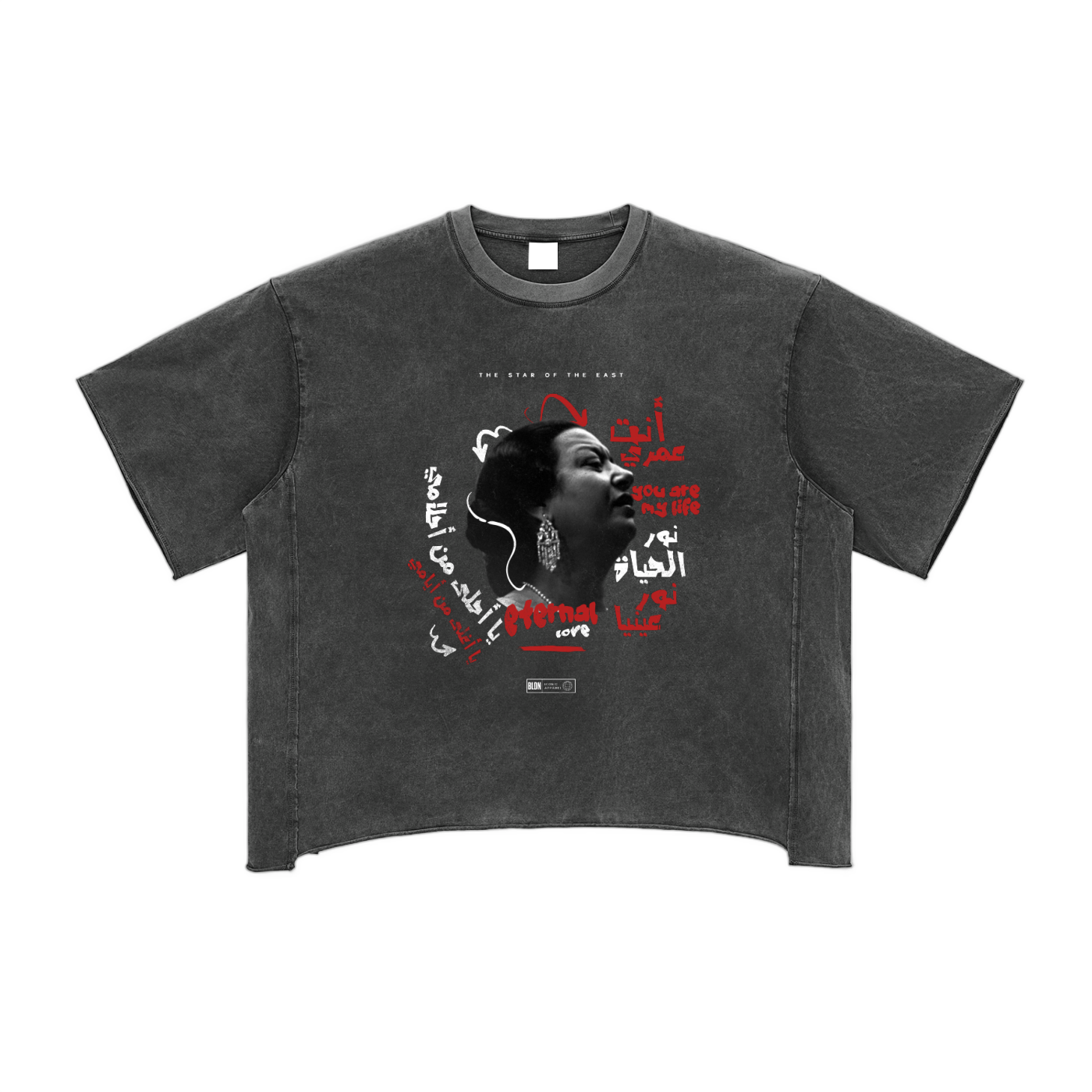 Umm Kulthum snow washed boxy tshirt