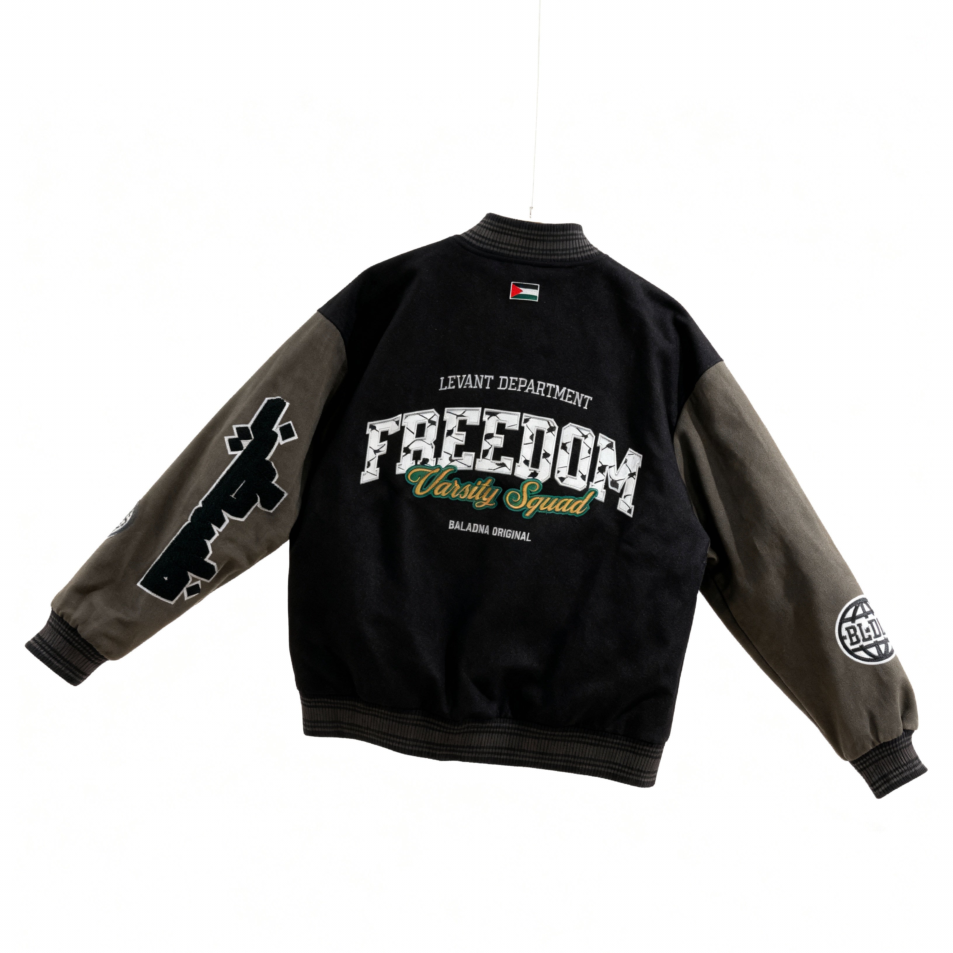Freedom Varsity Squad Jacket – Contrast Brown Wool Sleeves Edition