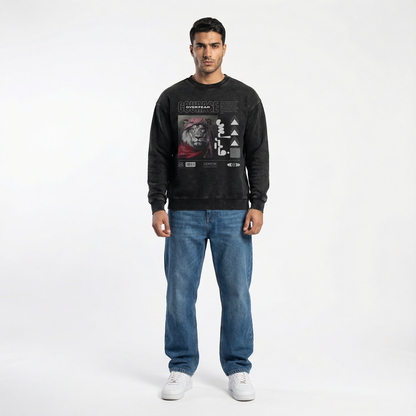 Courage over fear (فيرلس) oversized crewneck sweatshirt